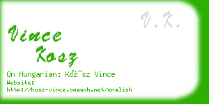 vince kosz business card